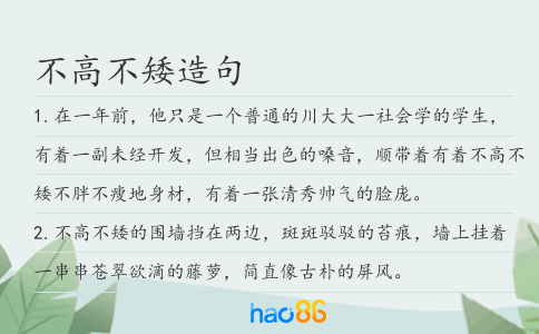 不高不矮造句