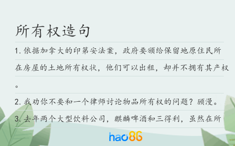 所有权造句