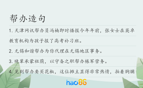 帮办造句