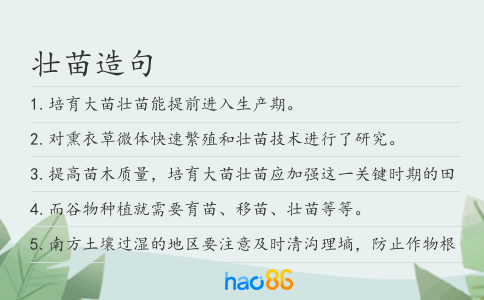 壮苗造句