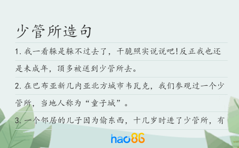 少管所造句