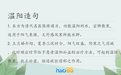 温阳造句