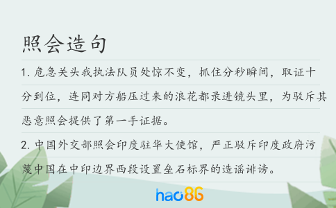 照会造句