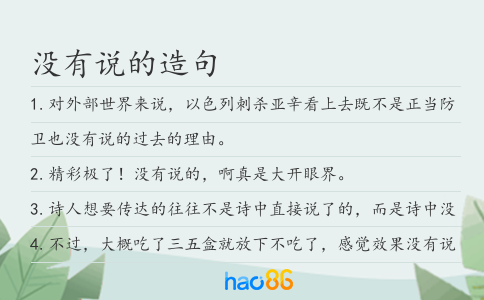 没有说的造句