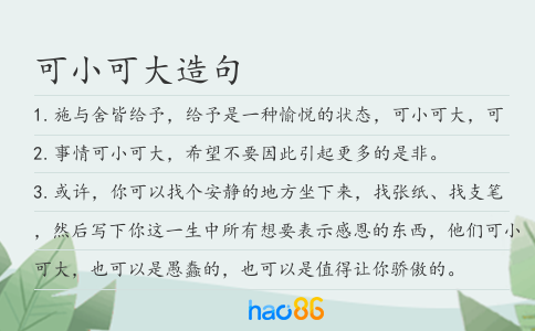 可小可大造句