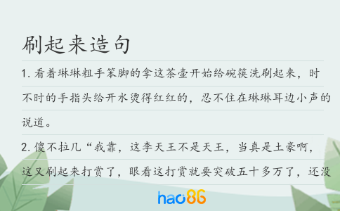 刷起来造句
