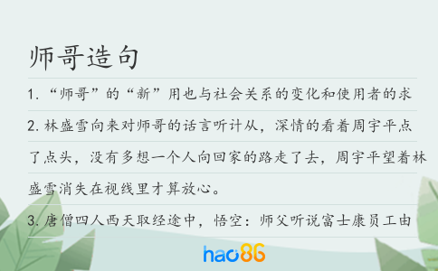 师哥造句