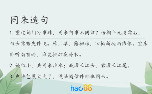 同来造句