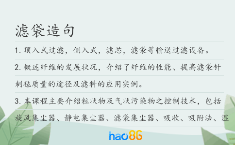 滤袋造句