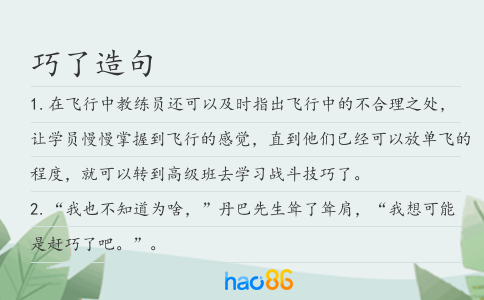 巧了造句