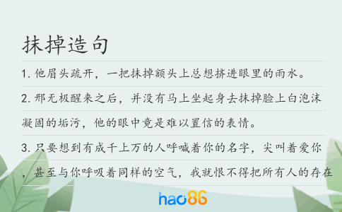 抹掉造句