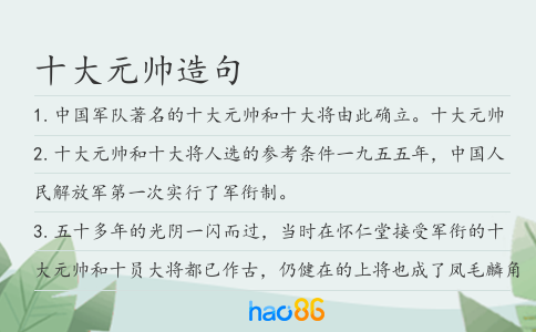 十大元帅造句
