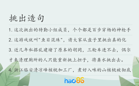 挑出造句