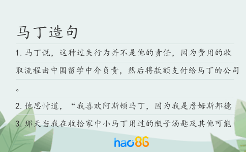 马丁造句