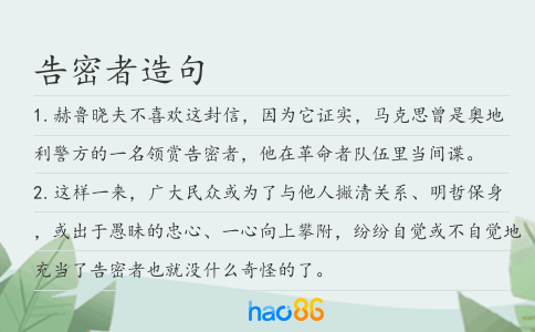 告密者造句