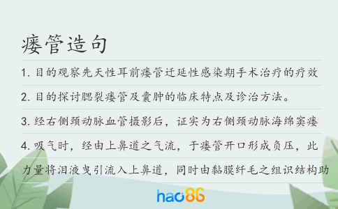 瘘管造句
