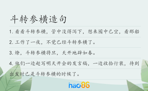 斗转参横造句
