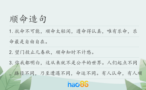顺命造句