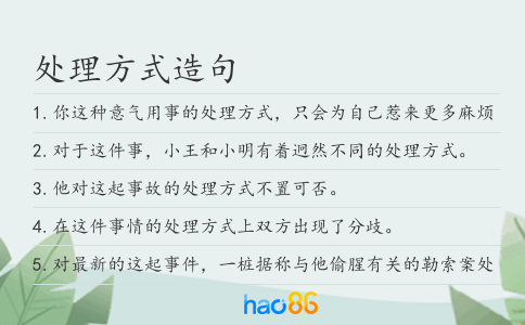 处理方式造句