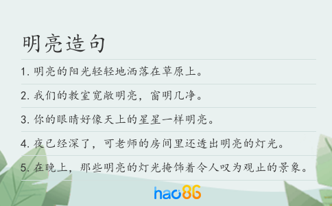 明亮造句