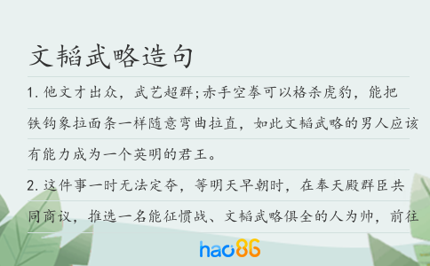 文韬武略造句