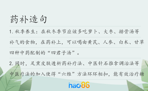 药补造句