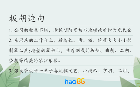 板胡造句