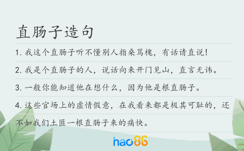 直肠子造句