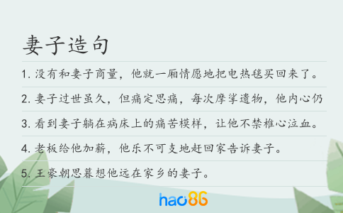 妻子造句