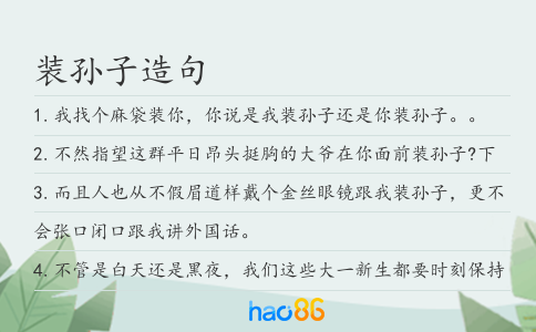 装孙子造句