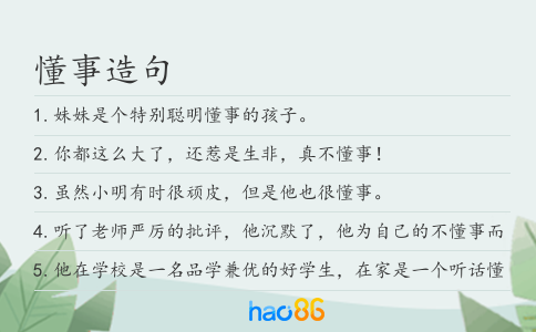 懂事造句