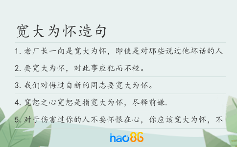 宽大为怀造句