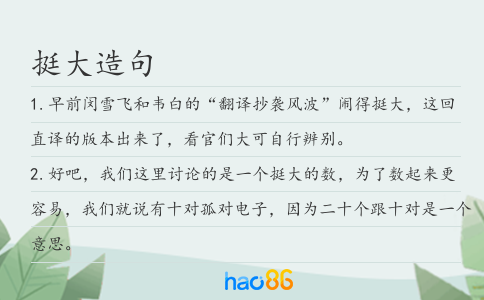 挺大造句