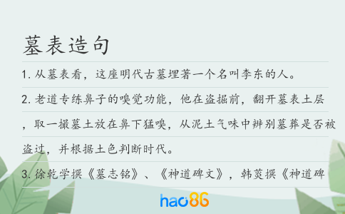 墓表造句