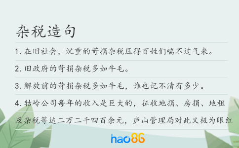 杂税造句
