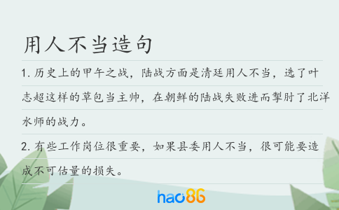 用人不当造句
