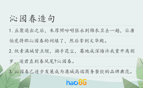 沁园春造句