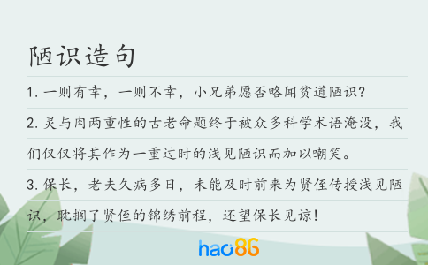 陋识造句