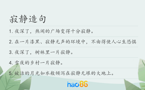 寂静造句