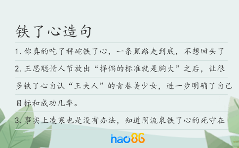 铁了心造句