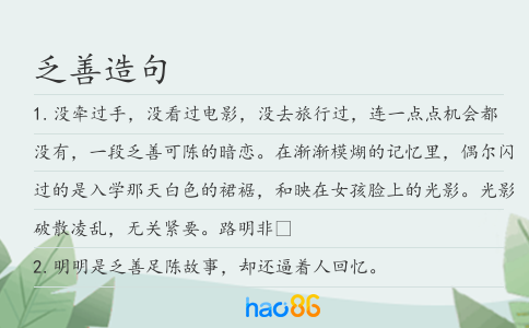 乏善造句