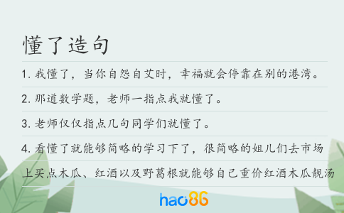 懂了造句