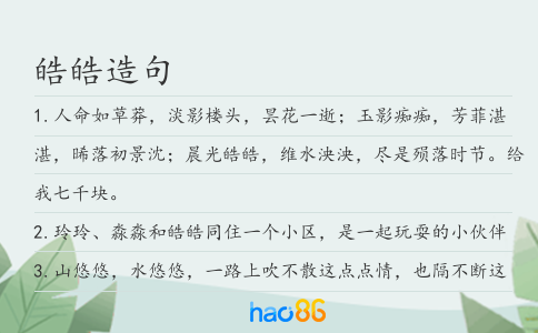 皓皓造句