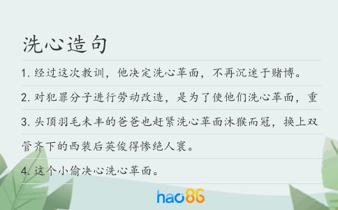 洗心造句