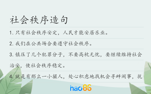 社会秩序造句
