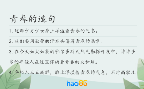 青春的造句