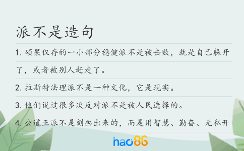 派不是造句