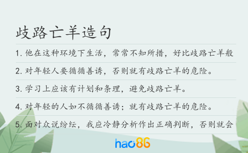 歧路亡羊造句