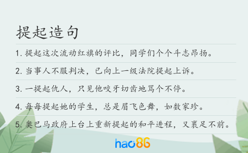 提起造句