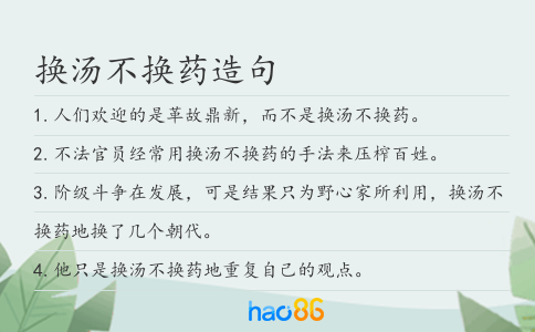换汤不换药造句